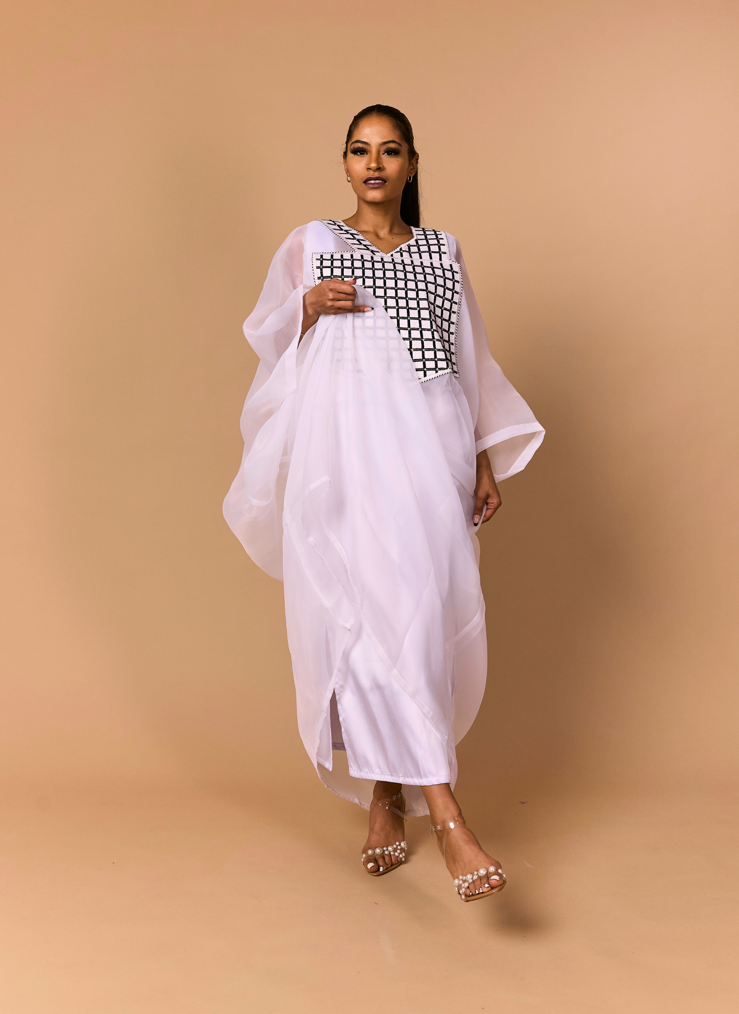 The Halima Organza Boubou & Matching Scarf