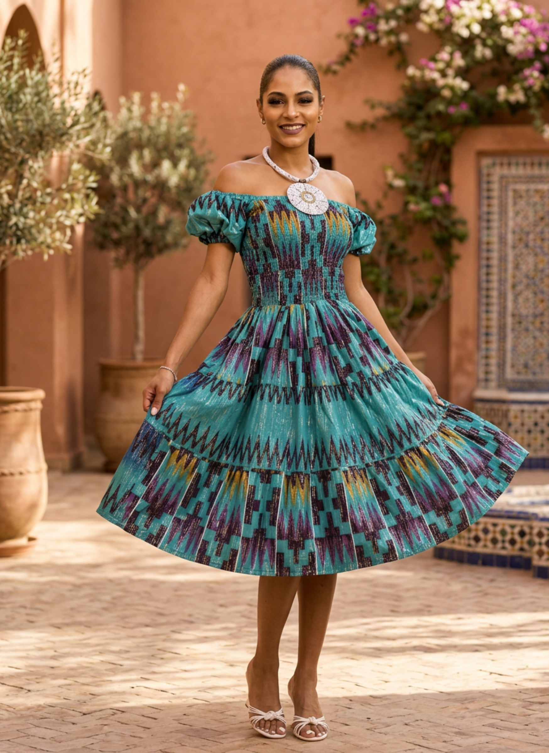 amira midi dress Amira Smocked Midi Dress