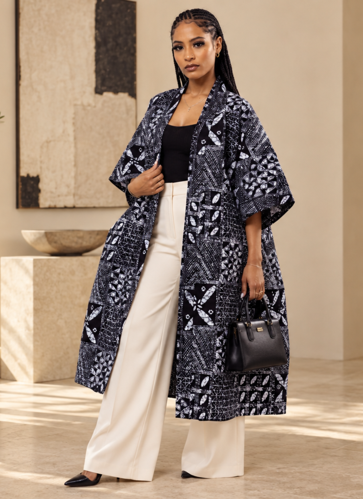 Ayomide Patchwork African Print Kimono – Multi