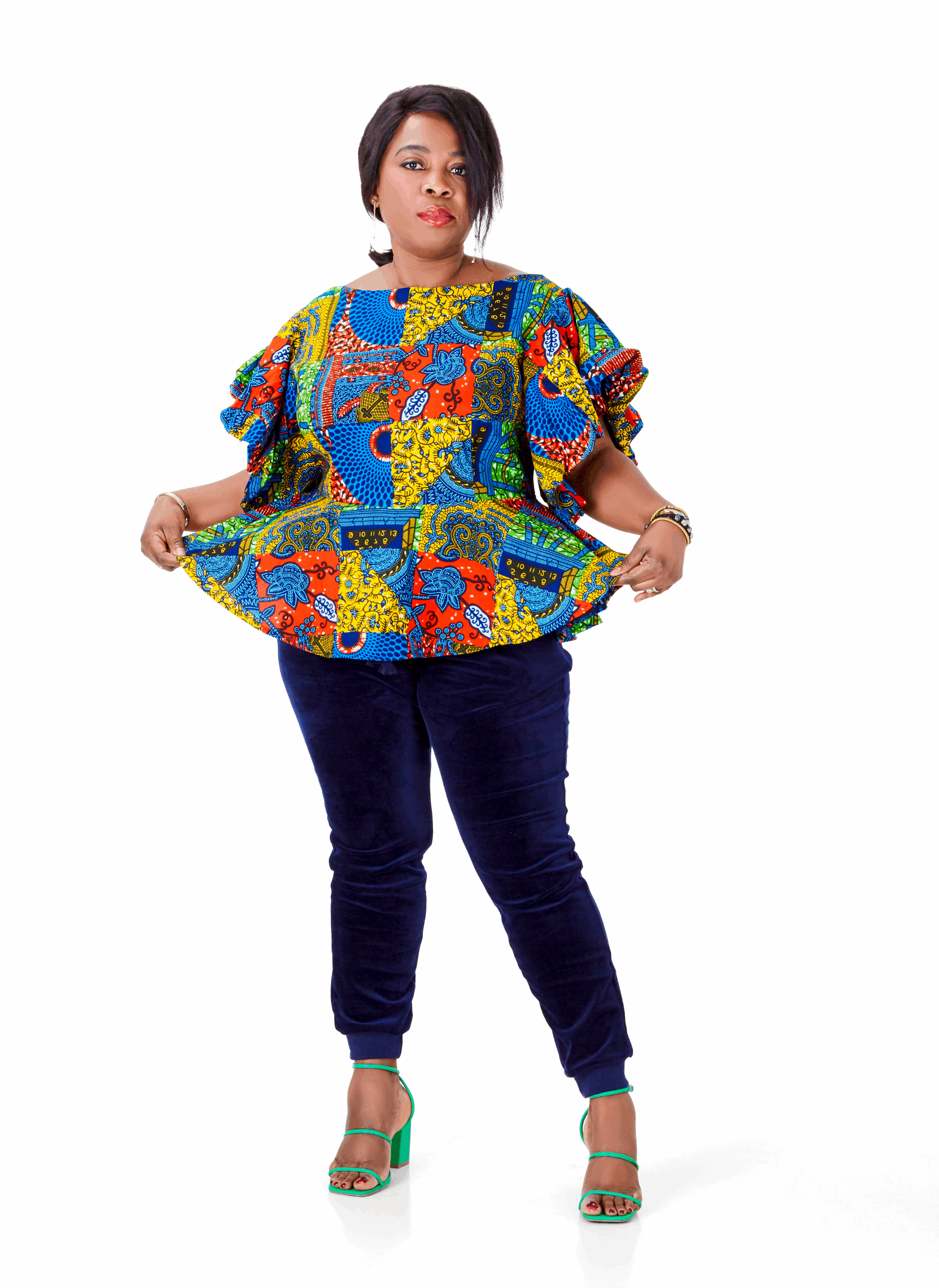 African Print Chidi Peplum Blouse