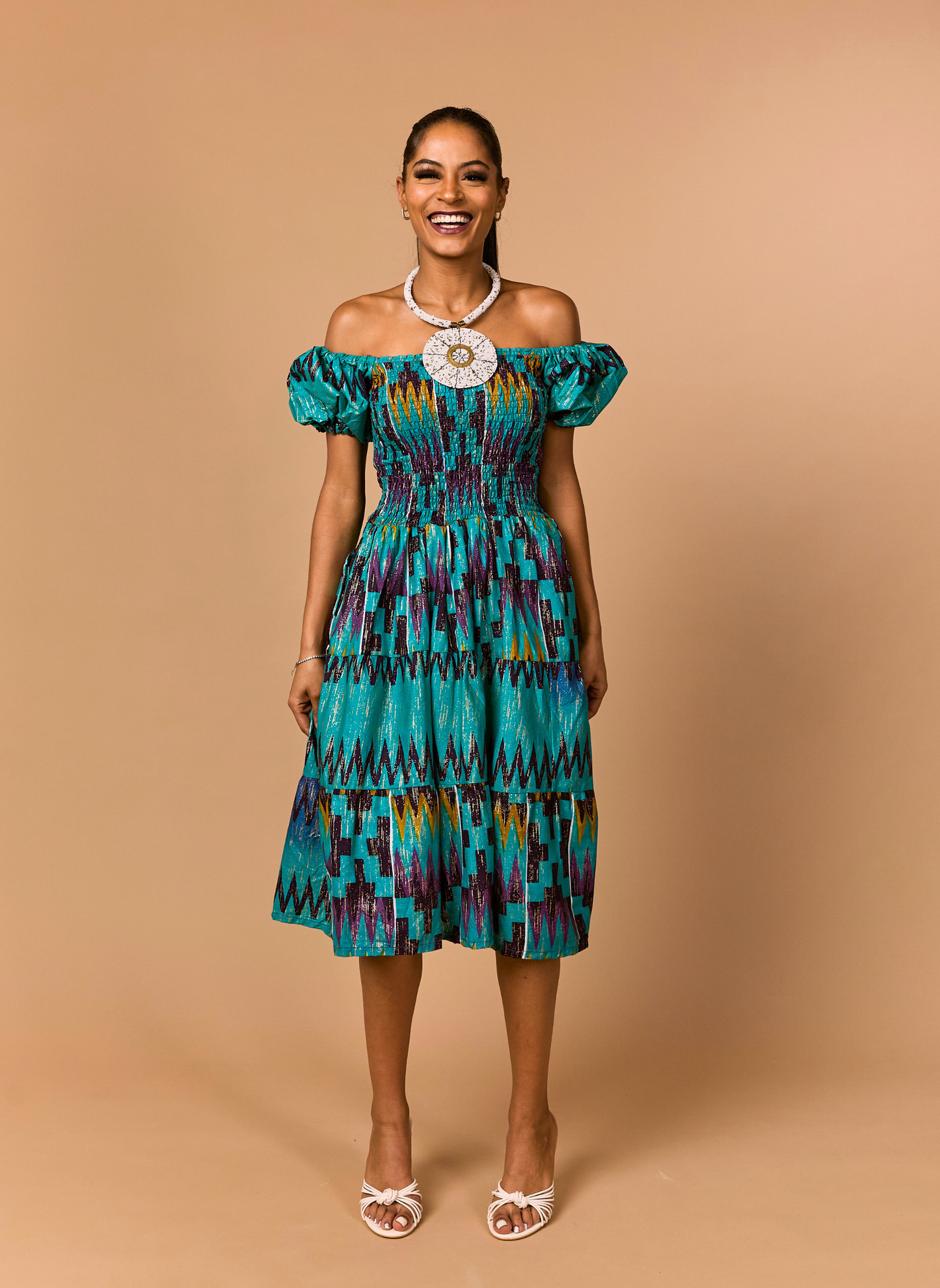 Amira Smocked Midi Dress