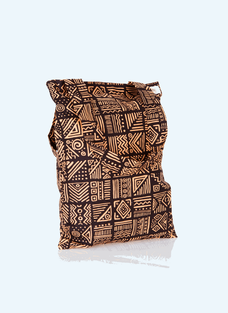 Ethnic print tote bags, African fabric tote bags