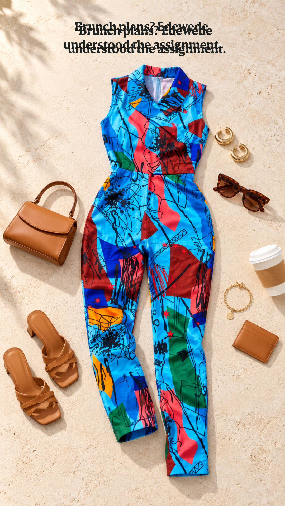 Edewede Blue African Print Jumpsuit