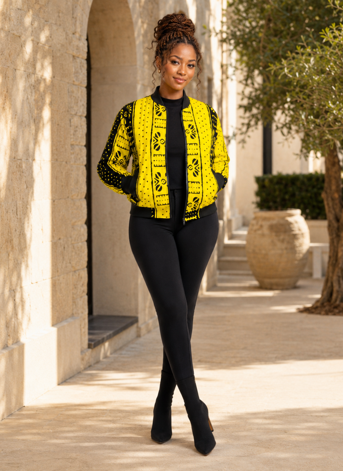 Deolu Unisex African Print Bomber Jacket