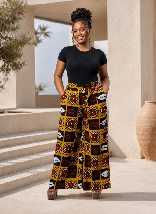 Jemine Abstract Print Palazzo Trousers