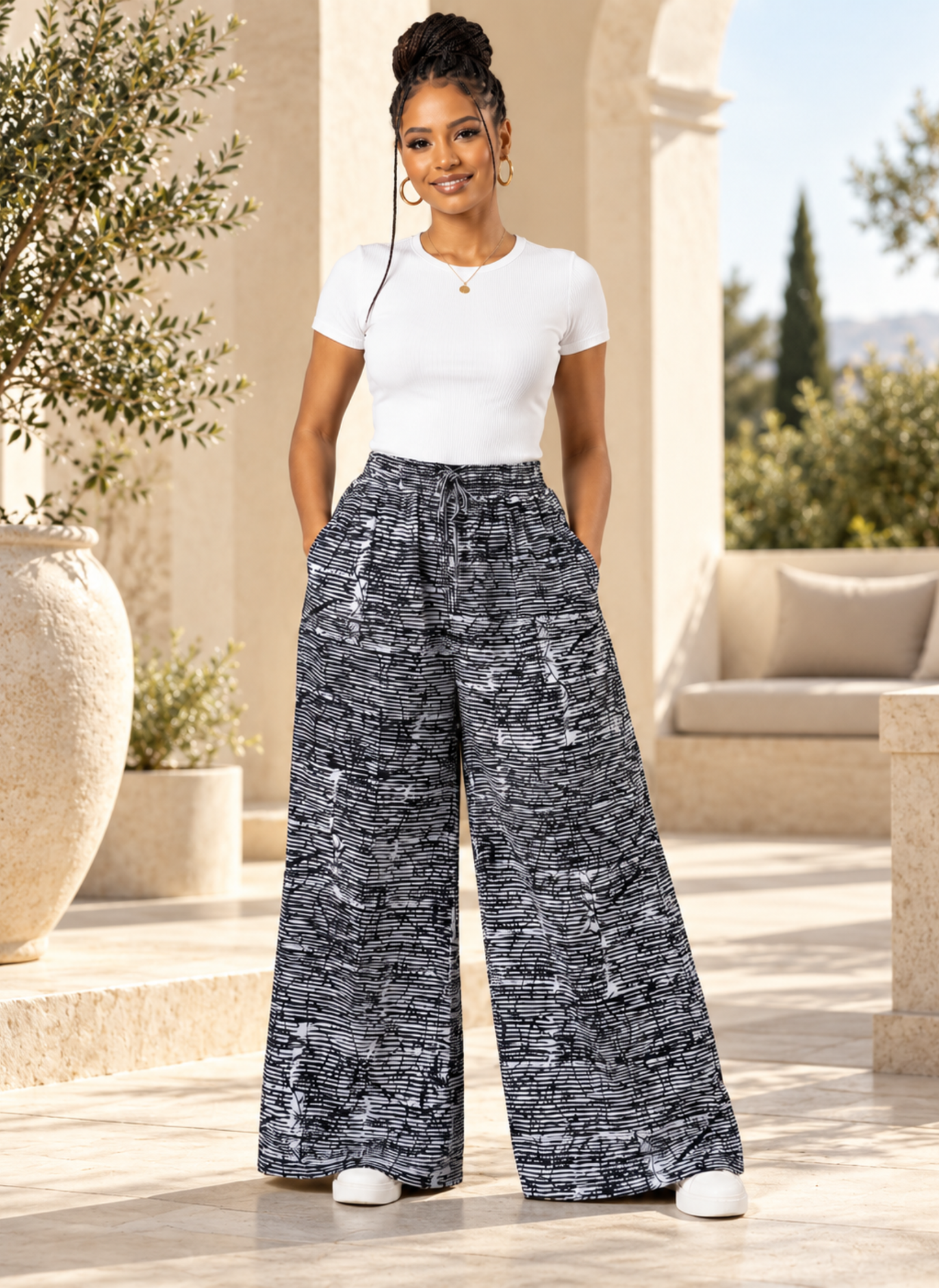 Jolomi African Print Palazzo Trousers