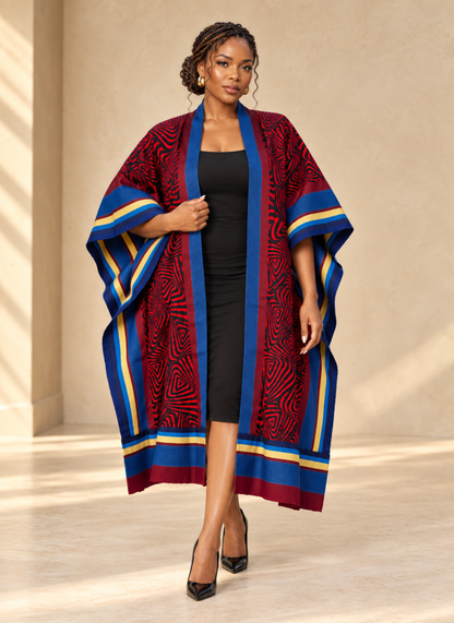 Ola Ankara & Aso Oke Mixed-Media Kimono
