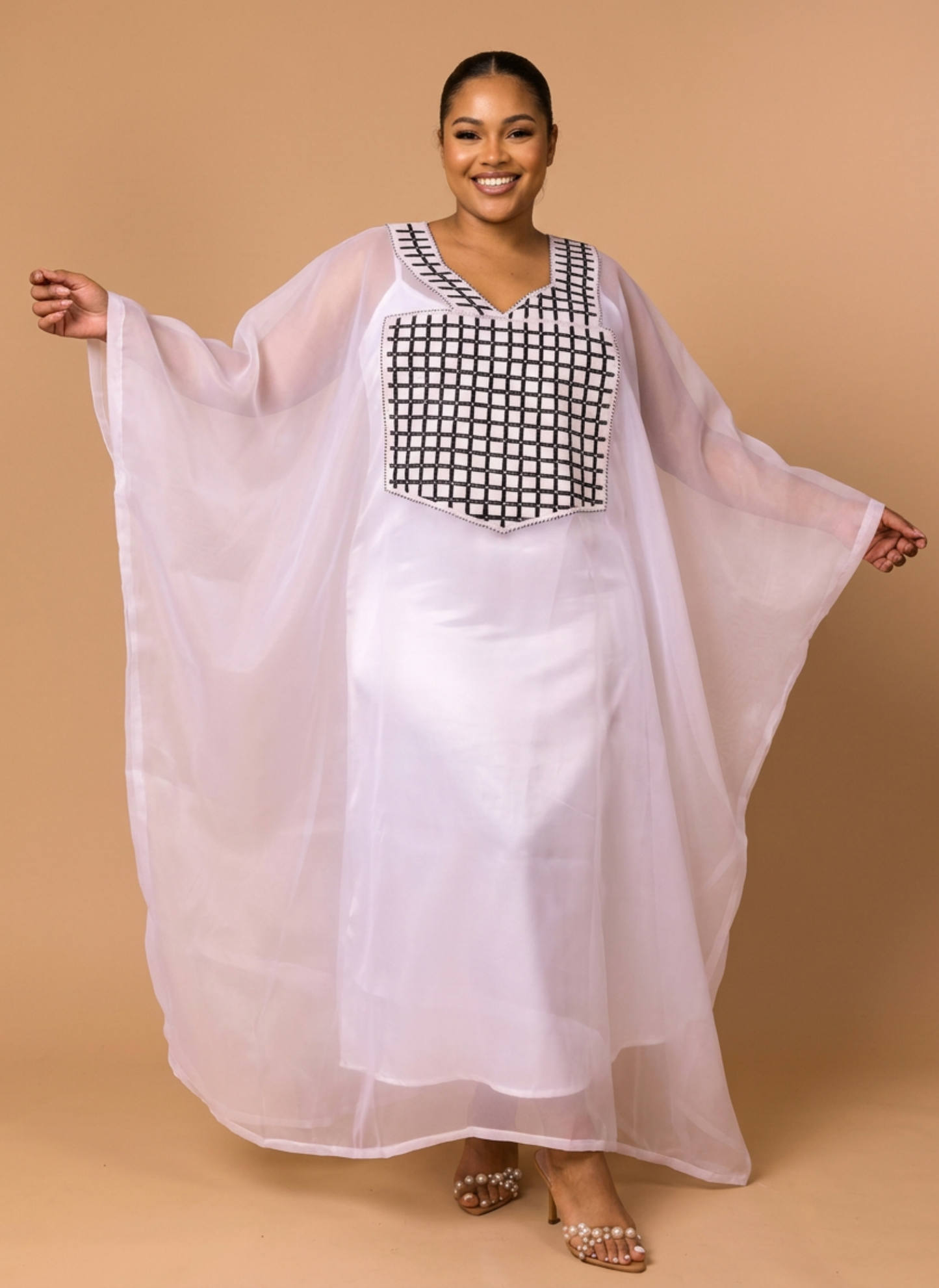 The Halima Organza Boubou & Matching Scarf