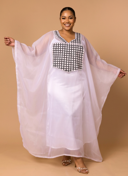The Halima Organza Boubou & Matching Scarf