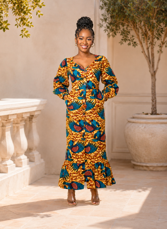Ivie African Print Dress