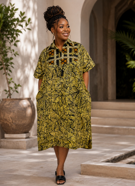 Temitope African Print Kaftan
