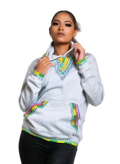 Sweat à capuche Dashiki - Gris