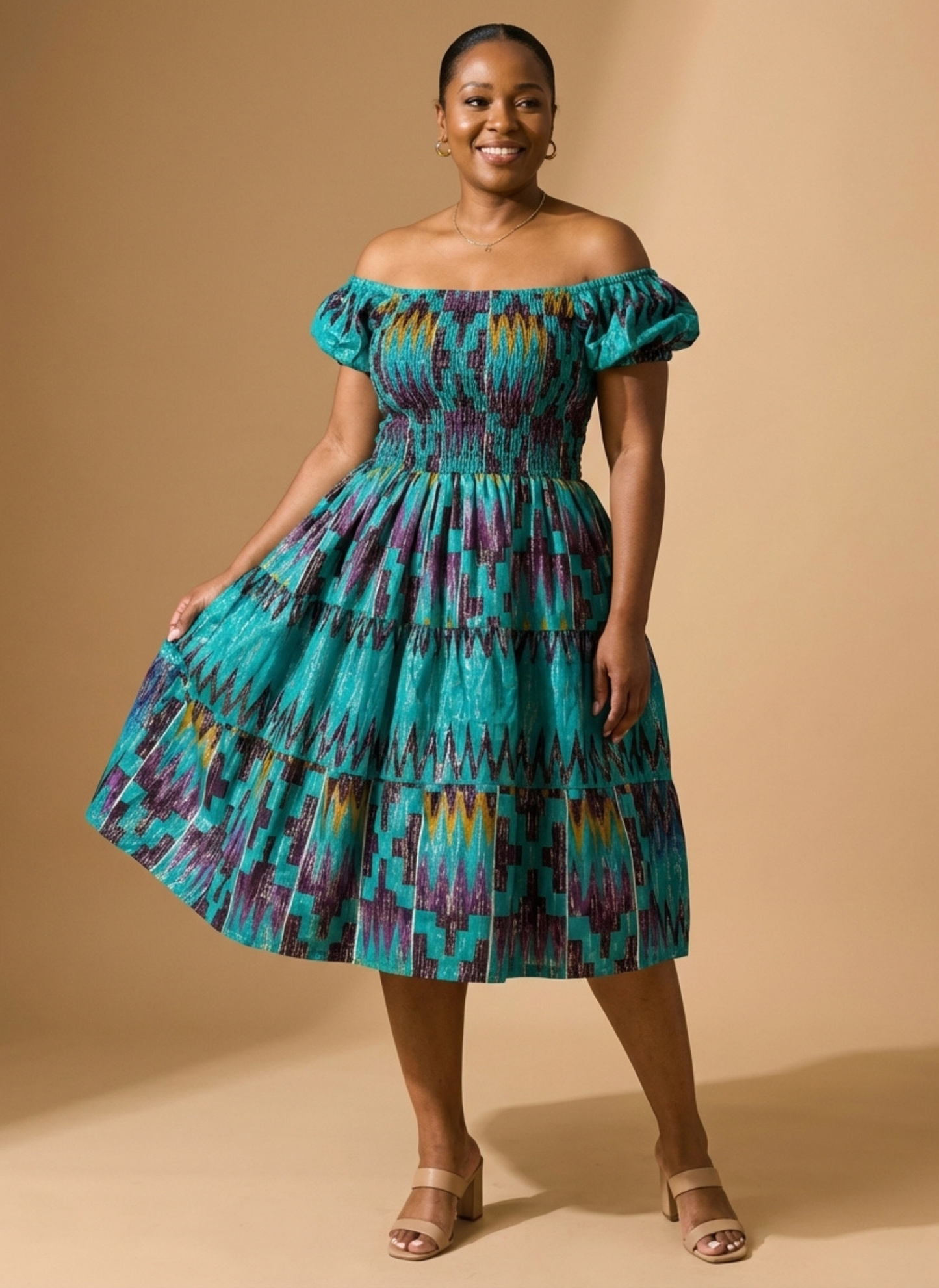 Amira Smocked Midi Dress