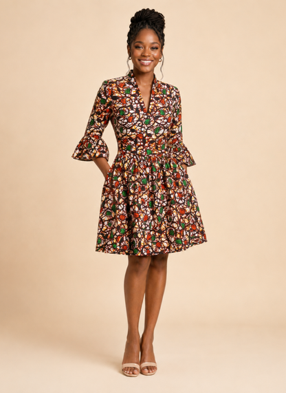 Esele African Print Dress