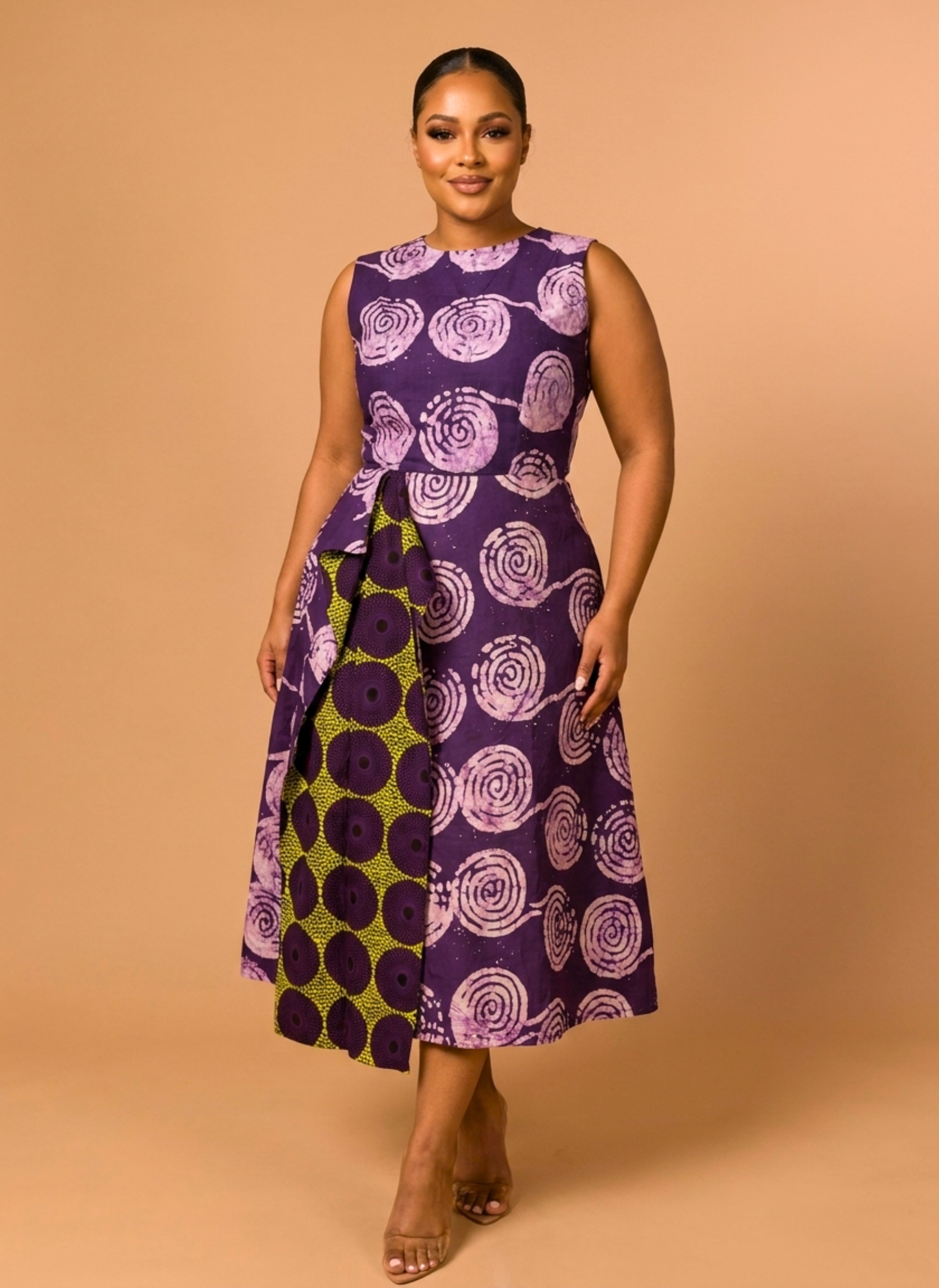 Obiajulu Batik & Ankara Midi Dress