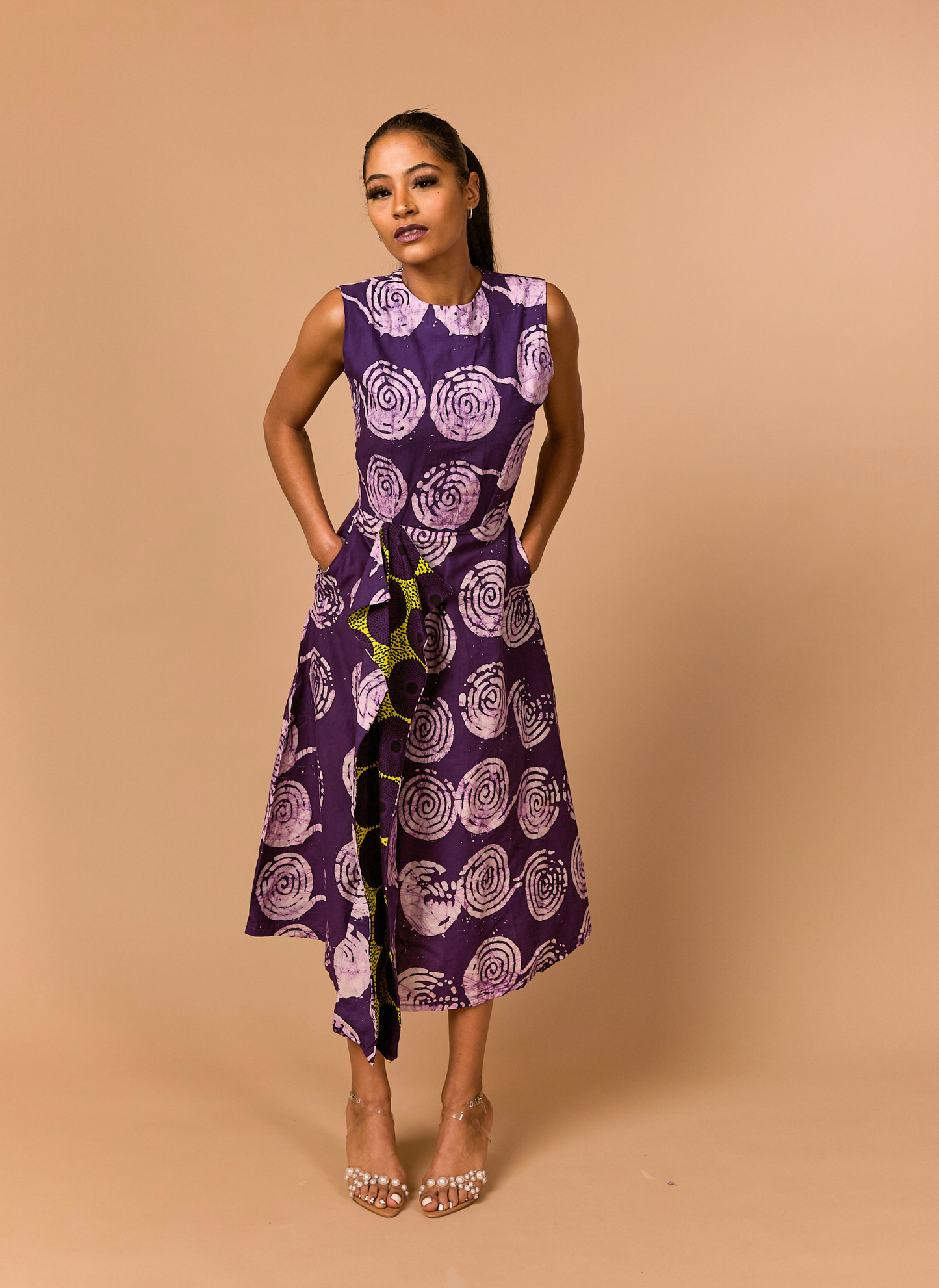 Obiajulu Batik & Ankara Midi Dress