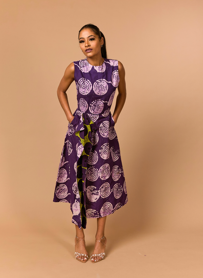 Obiajulu Batik & Ankara Midi Dress