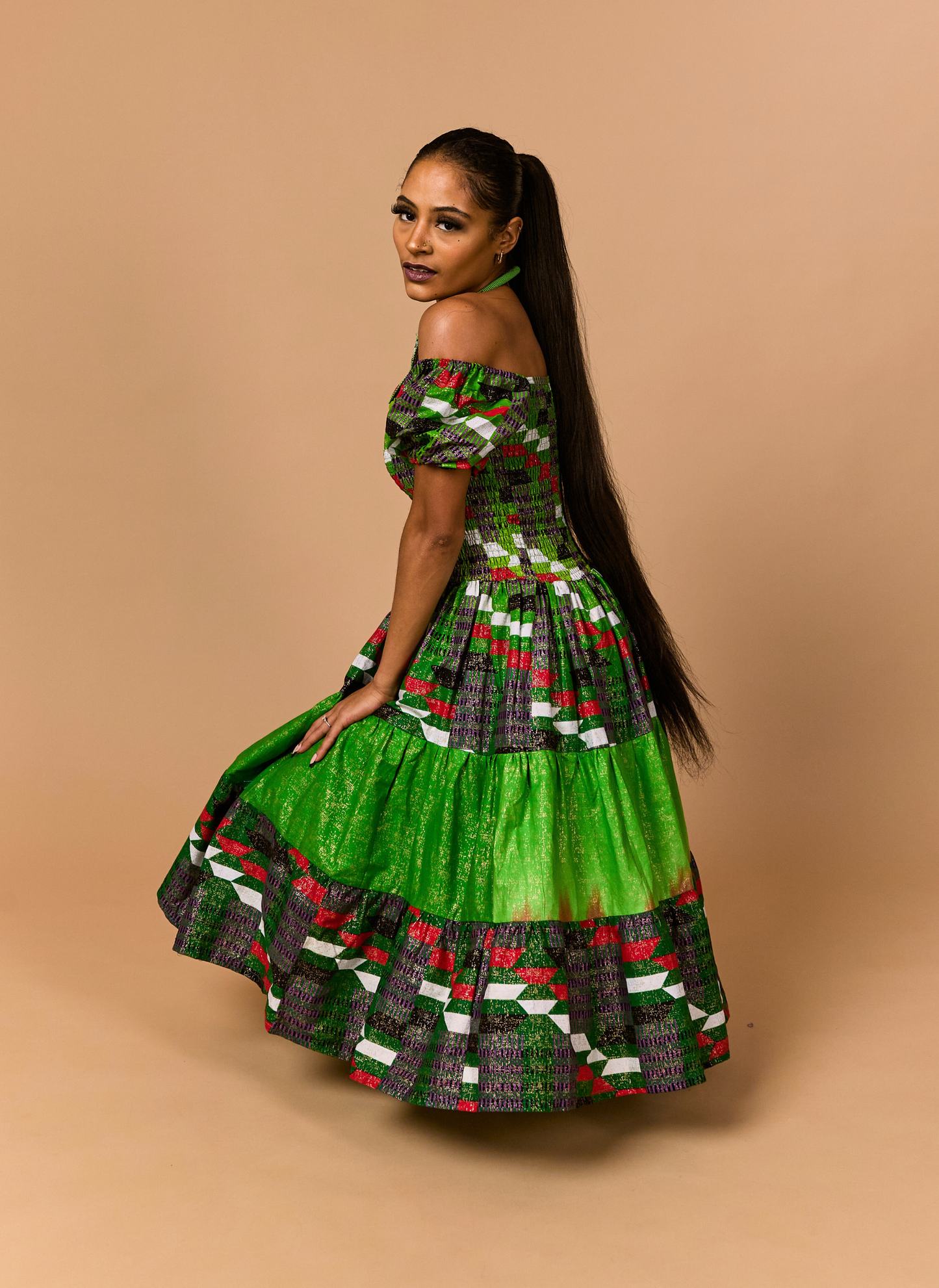 Nneka Smocked Midi Dress