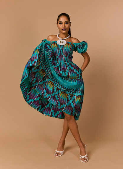 Amira Smocked Midi Dress