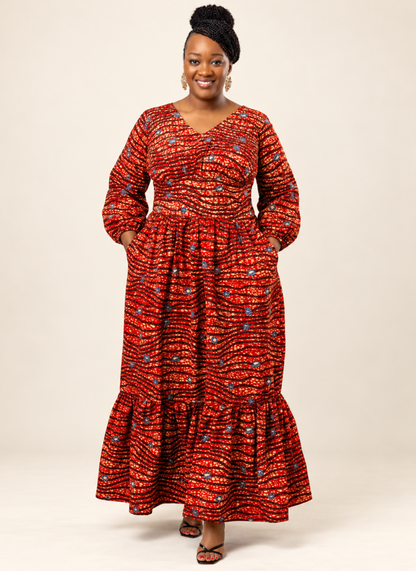 Kimmy African Print Midi Dress