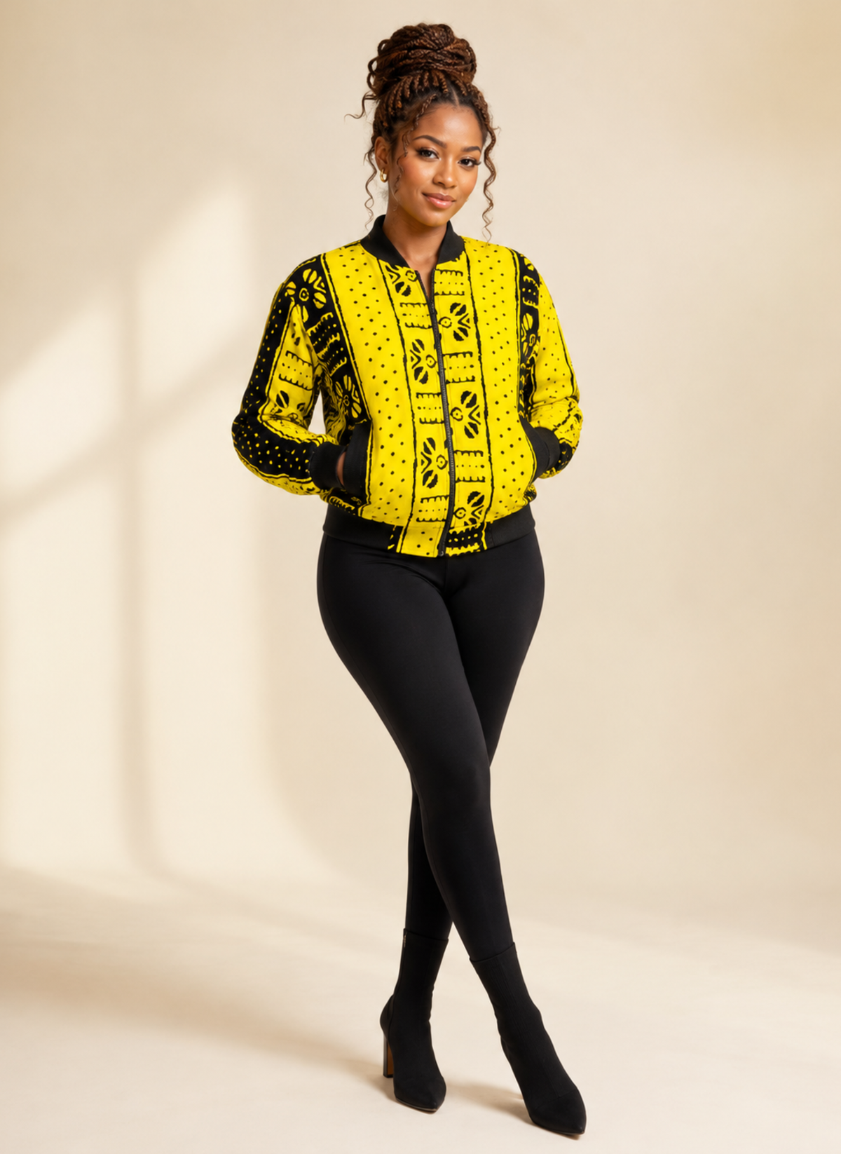 Deolu Unisex African Print Bomber Jacket