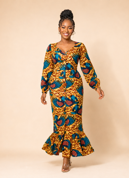 Ivie African Print Dress