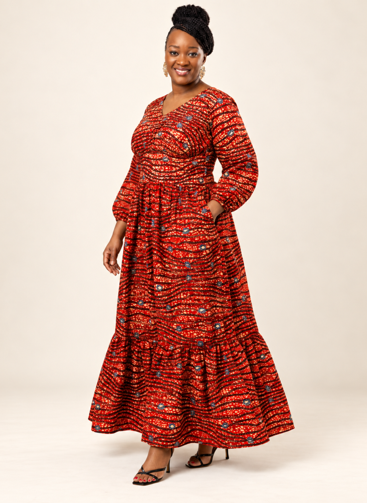 Kimmy African Print Midi Dress