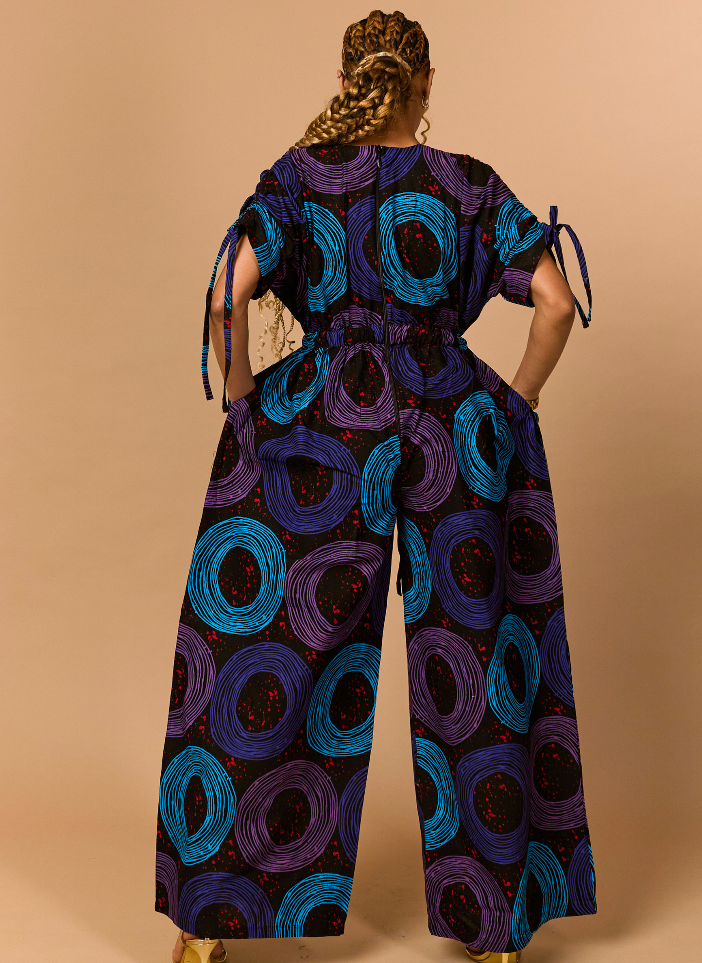 The Amara Ruffle Ankara Jumpsuit