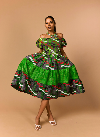 Nneka Smocked Midi Dress