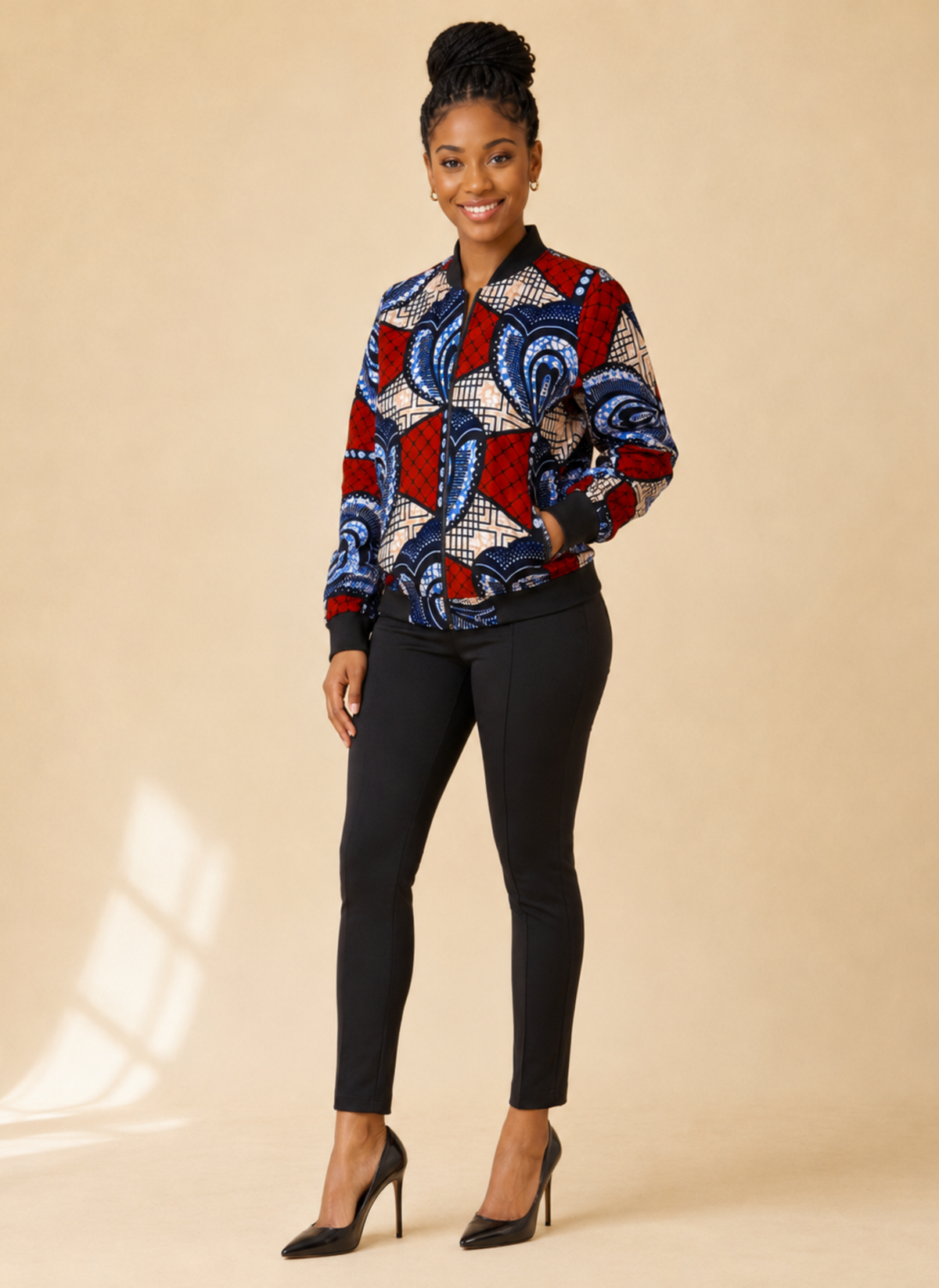 Ngozi African Print Bomber Jacket
