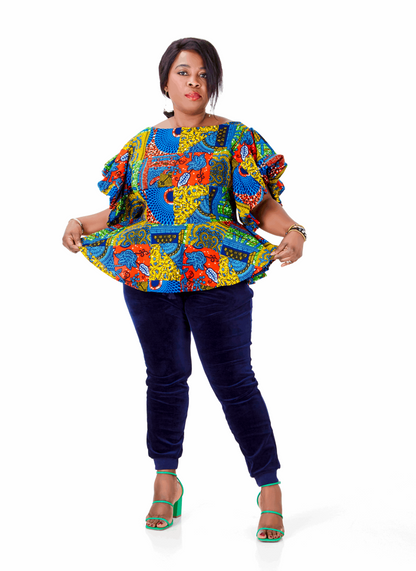 African Print Chidi Peplum Blouse - Edowayes