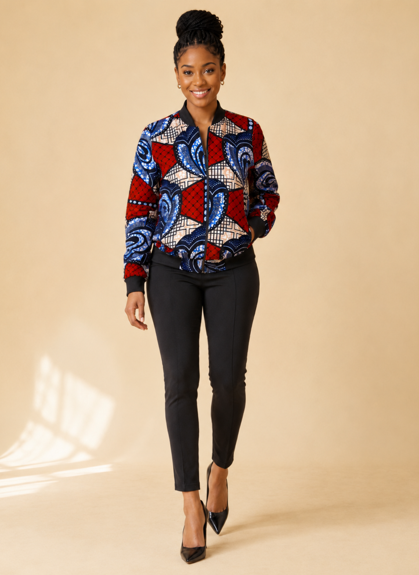Ngozi African Print Bomber Jacket