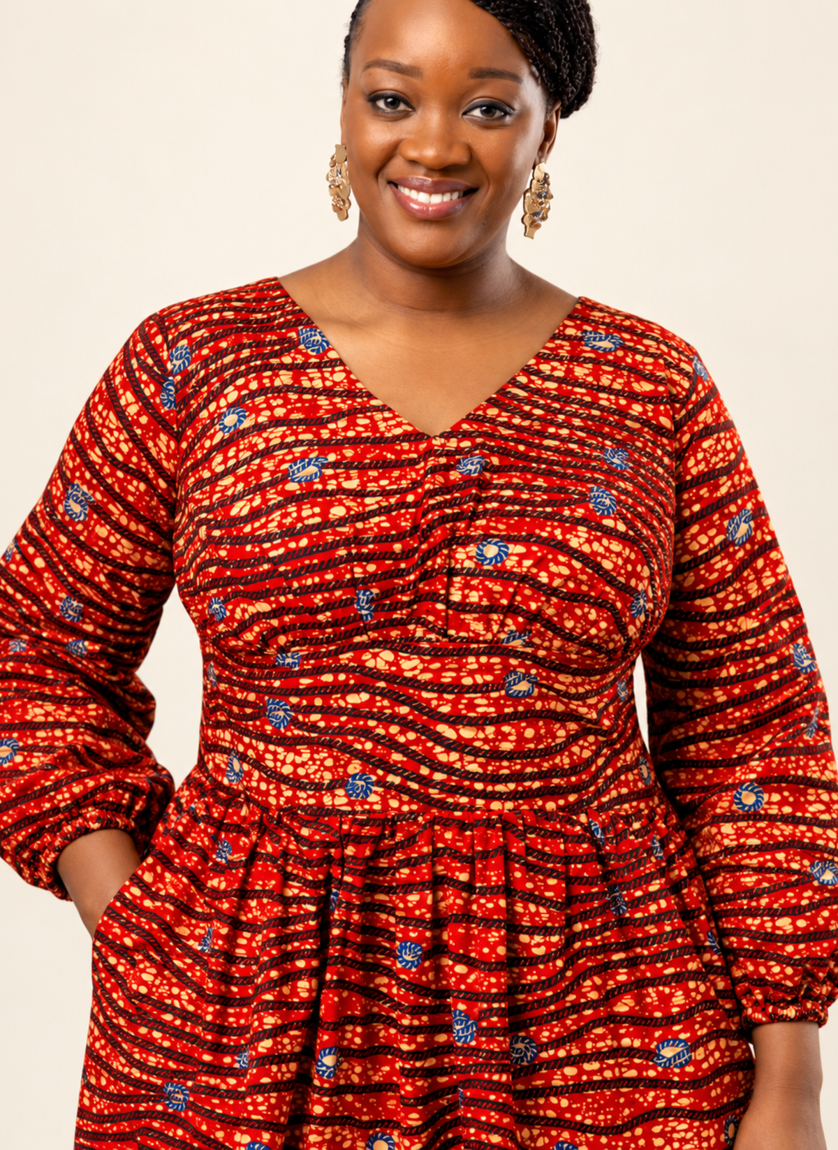 Kimmy African Print Midi Dress