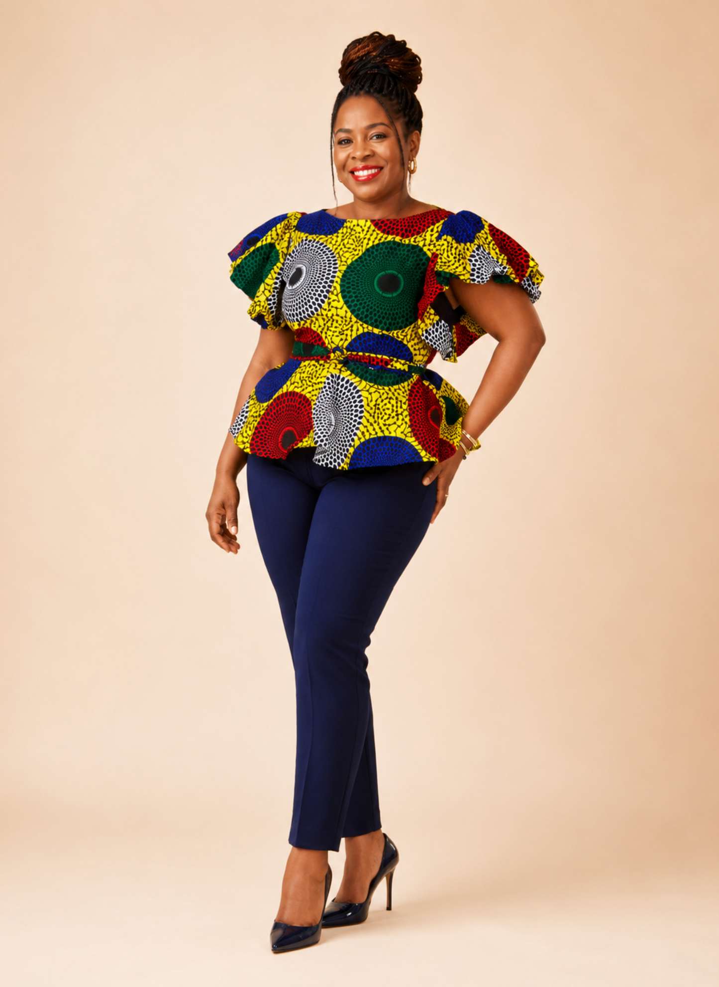 Idowu African Print Peplum Blouse