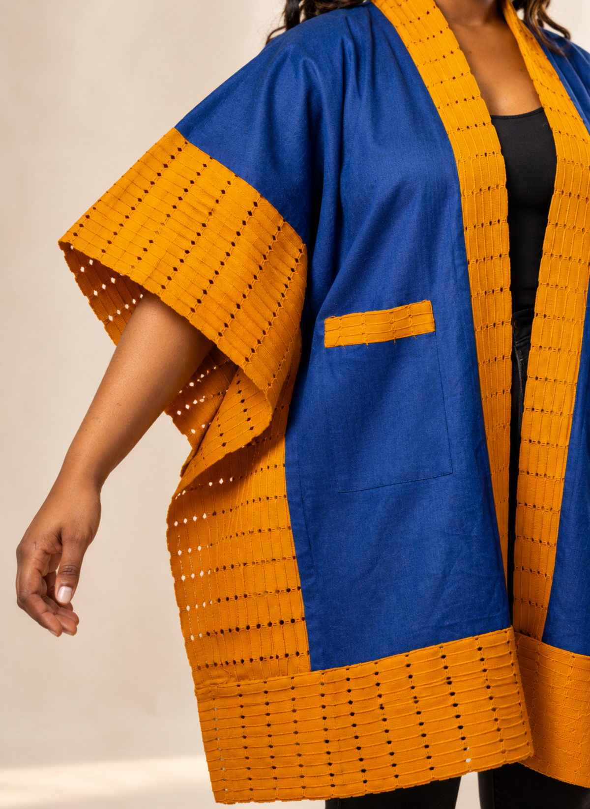 Titi Denim & Silk Aso Oke Luxury Kimono