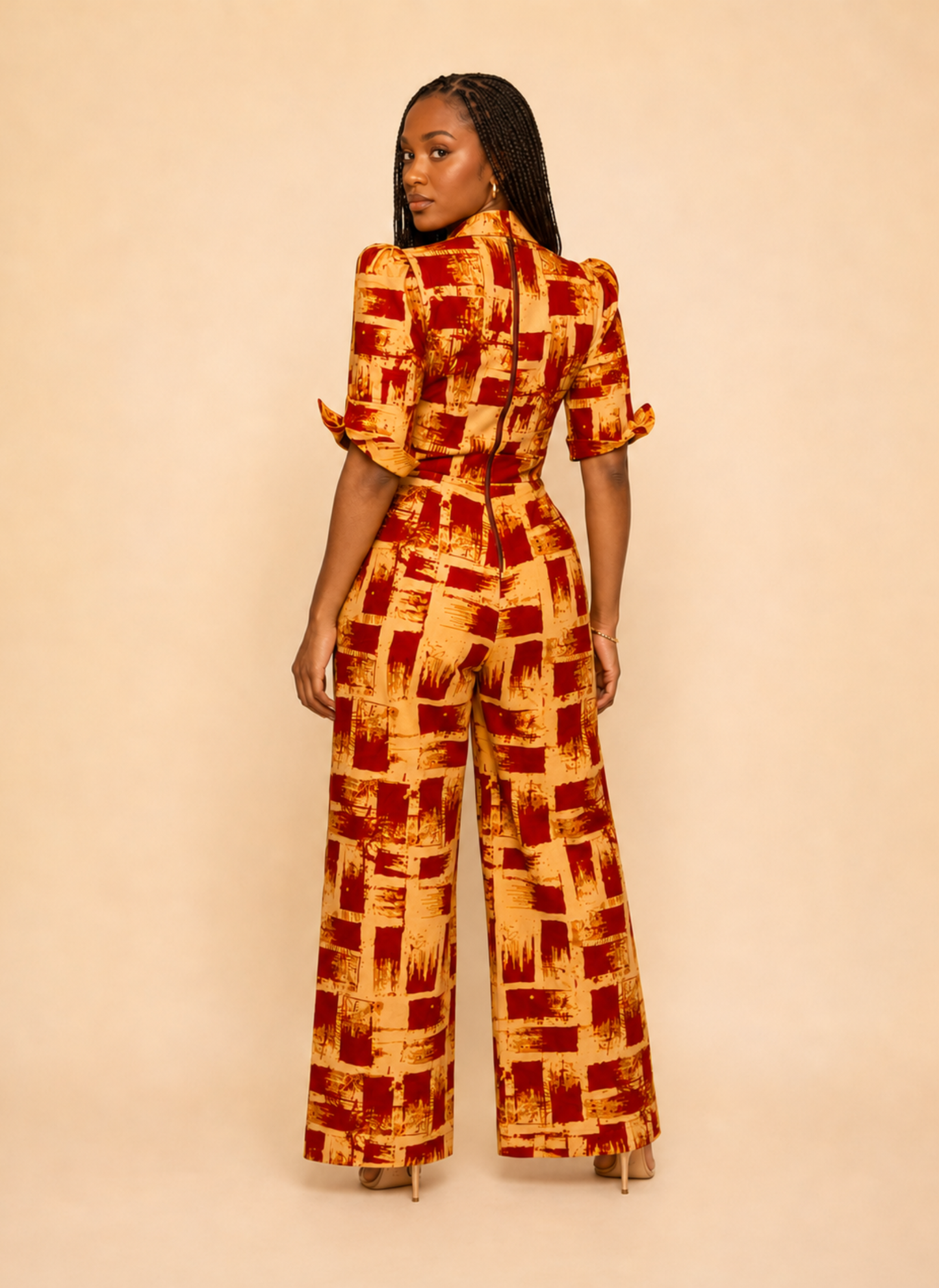 Jeje Ankara Jumpsuit – Modern African Print Wide-Leg Jumpsuit