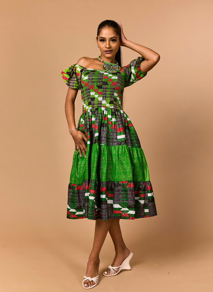 Nneka Smocked Midi Dress