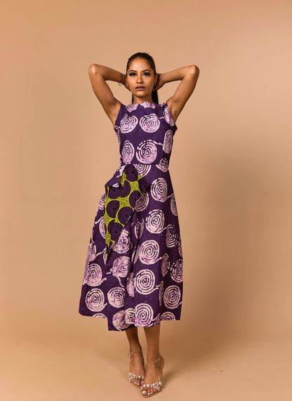 Obiajulu Batik & Ankara Midi Dress