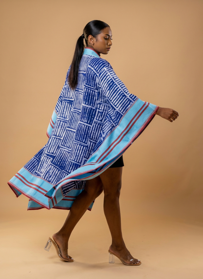 Tolu Adire & Aso Oke Mixed-Media Kimono