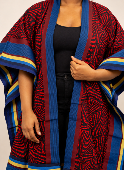 Ola Ankara & Aso Oke Mixed-Media Kimono