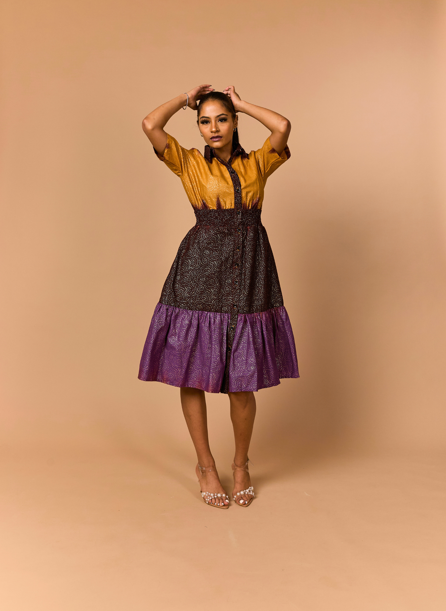 Ifunanya Colourblock Shirt Dress