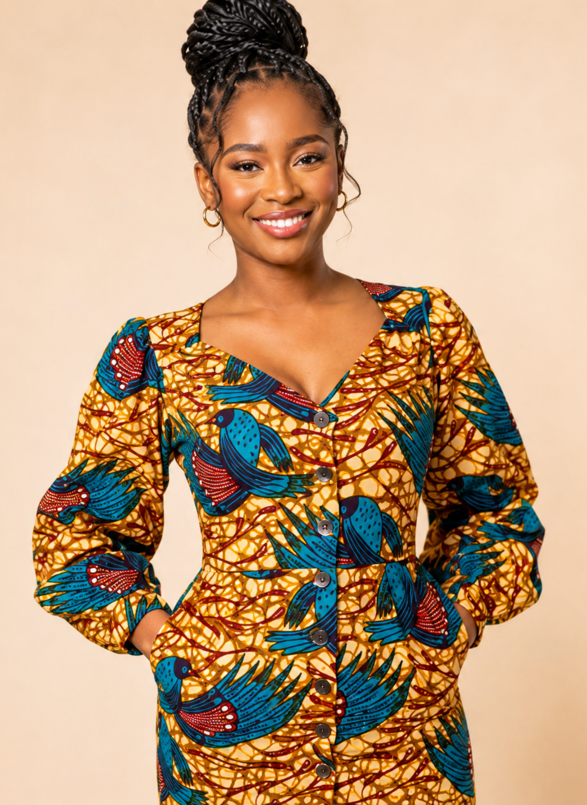 Ivie African Print Dress
