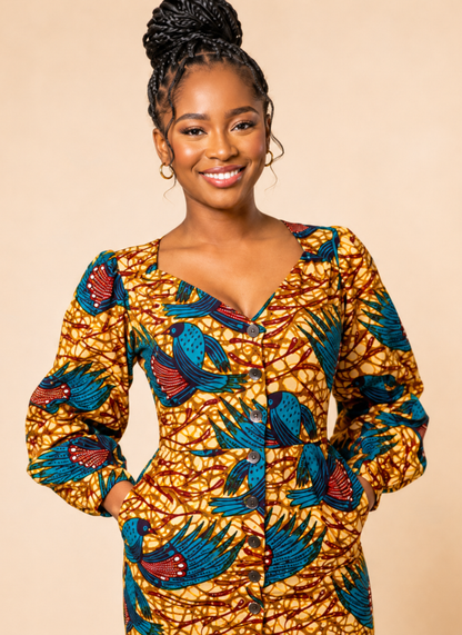 Ivie African Print Dress