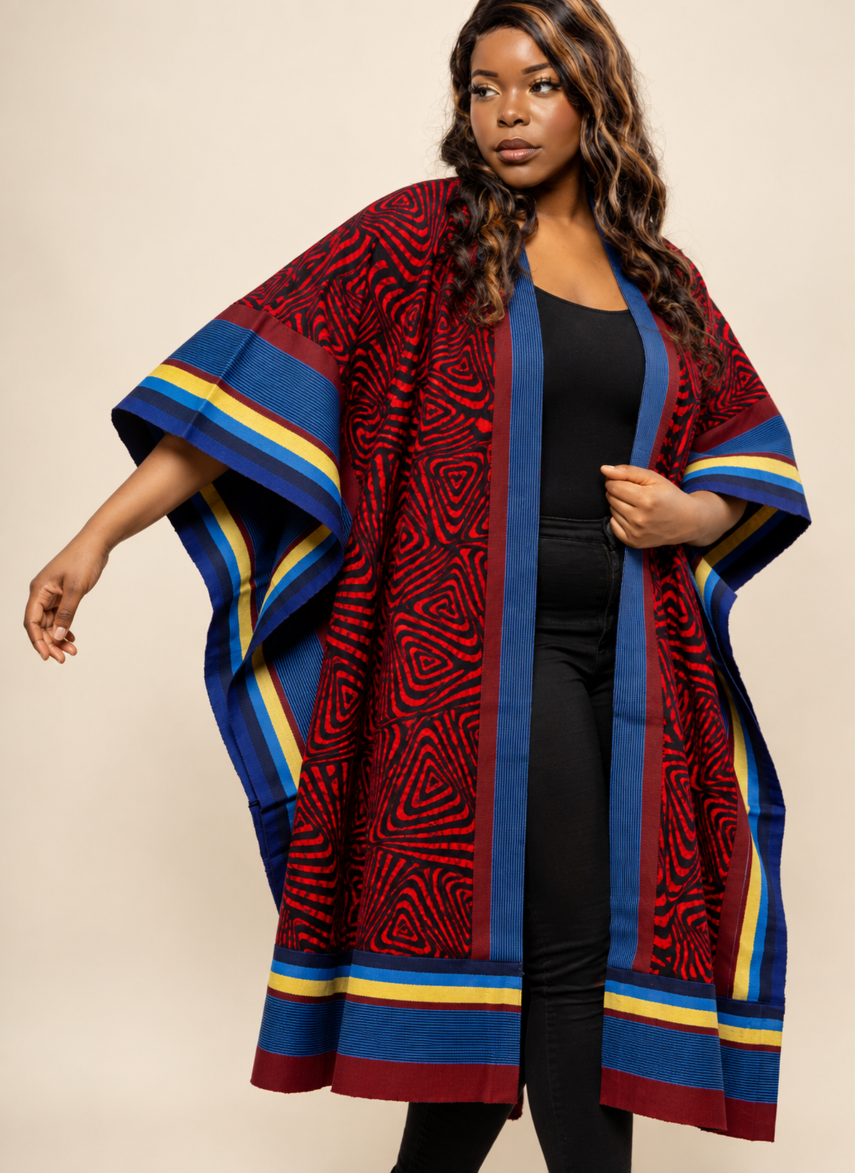Ola Ankara & Aso Oke Mixed-Media Kimono