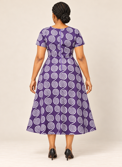 Nehita African Print Maxi Dress – Purple & Yellow