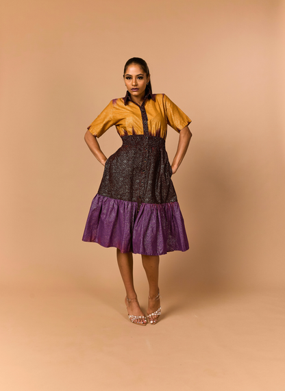 Ifunanya Colourblock Shirt Dress