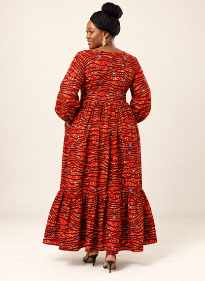 Kimmy African Print Midi Dress