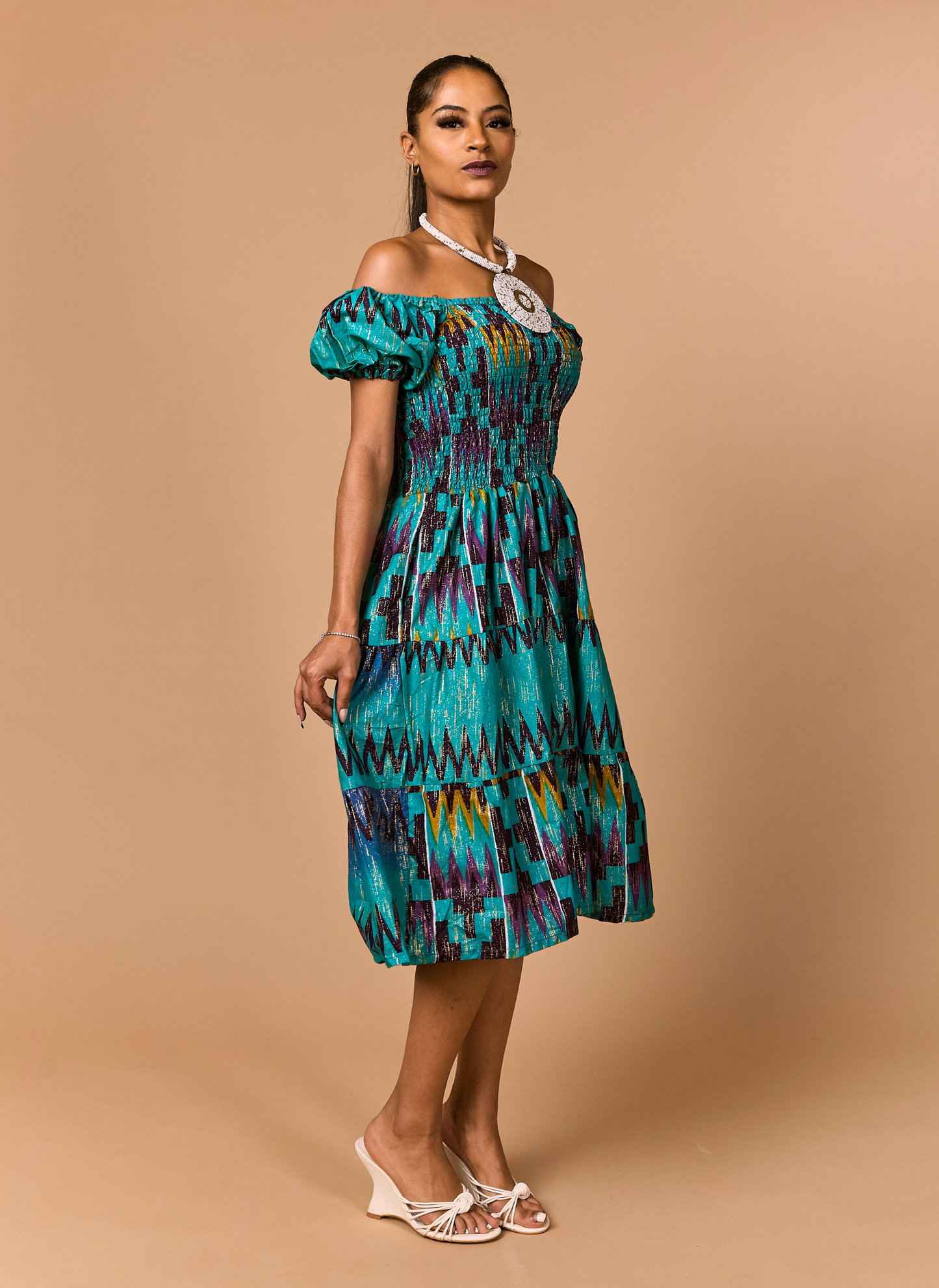 Amira Smocked Midi Dress