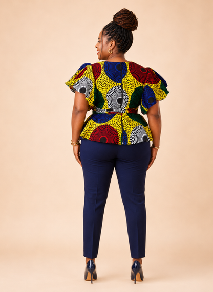 Idowu African Print Peplum Blouse