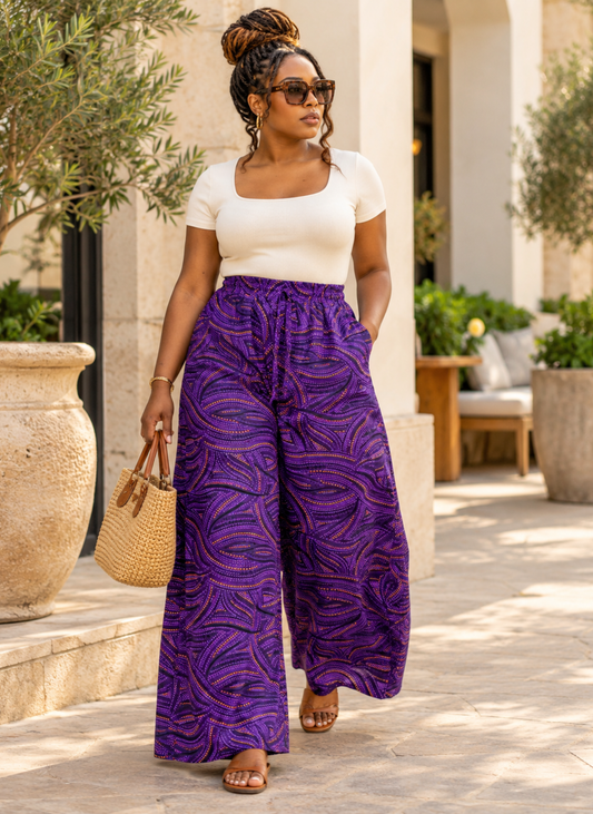Ola African Print Palazzo Trousers